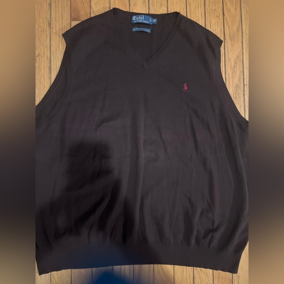 polo ralph lauren sweater vest Pima Cotton men’s Size 3XB Brown Preppy Casual - Picture 2 of 6